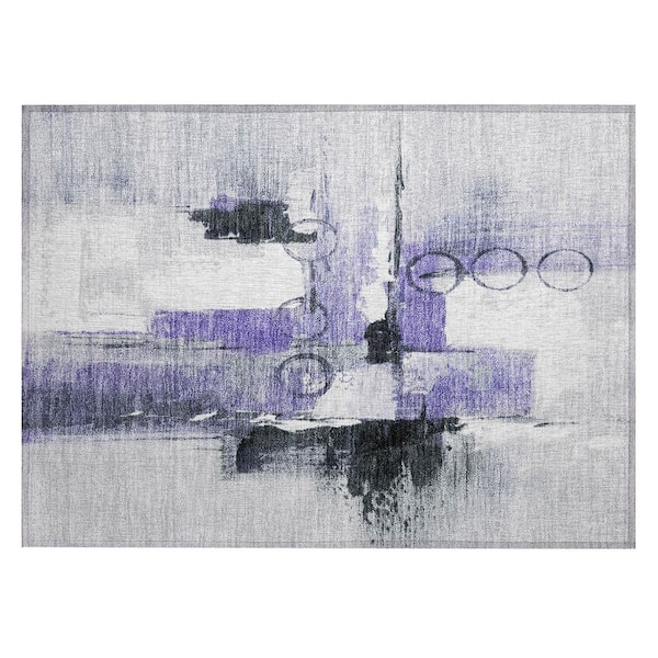 Chantille Machine Washable Indoor/Outdoor Abstract ACN2751 Purple 2 ft. x 3 ft. Accent Rug