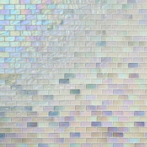 Speckle Glacier White 11.73 in. x 11.73 in. Polished Glass Wall Tile (0.95 sq. ft./Each)