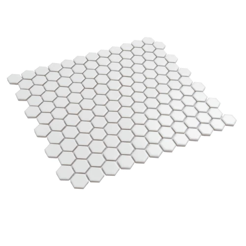Apollo 16" Matte Black Porcelain Hexagon Mosaic Tile