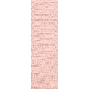 Penelope Braided Wool Pink 2 ft. x 8 ft. Runner Rug