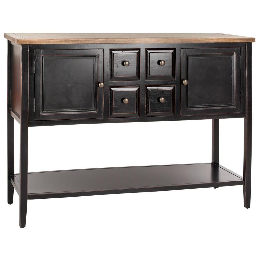 Charlotte 46" Black and Oak Transitional Sideboard