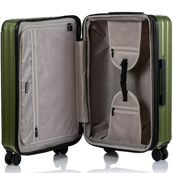 CHAMPS Element 28 in. 24 in. 20 in. Green Hardside Luggage Set