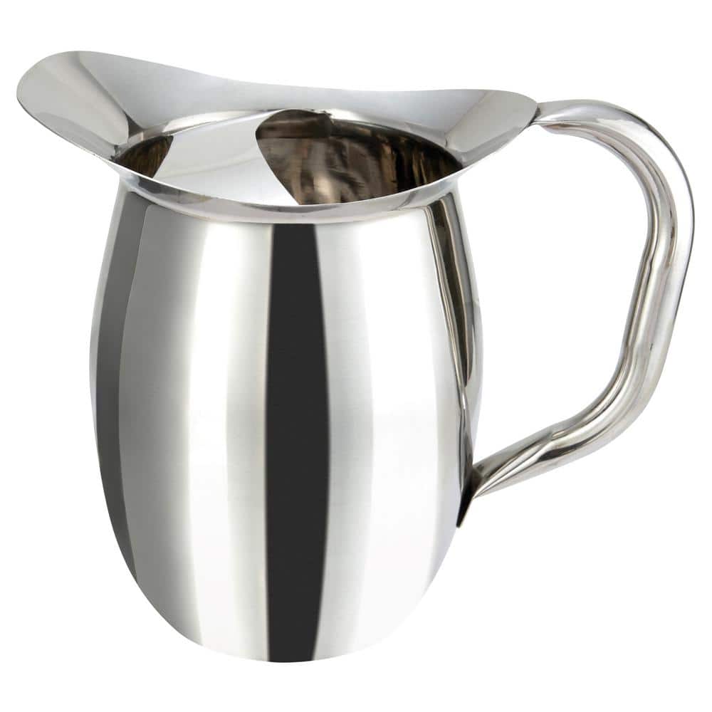 Winco 96 fl. oz. Stainless Steel Bell Pitcher with Ice Catcher