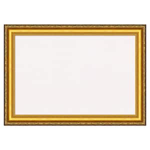 Colonial Embossed Gold Wood White Corkboard 28 in. x 20 in. Bulletin Board Memo Board