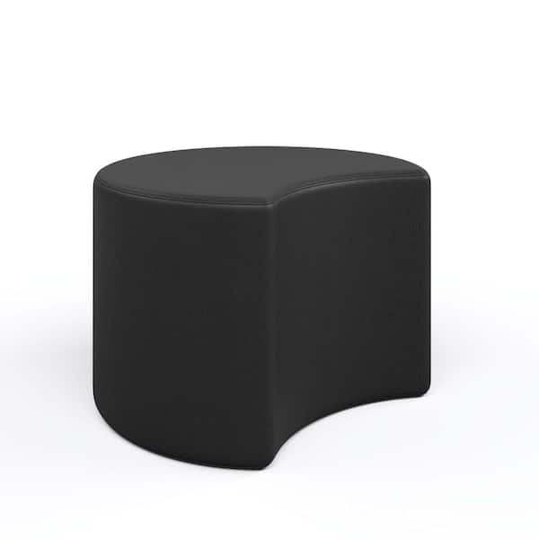 TOT MATE Versa Soft Seat Crescent Preschool/Daycare Modular Flexible Seating Vinyl Ottoman 12 in. H (Carbon Black)