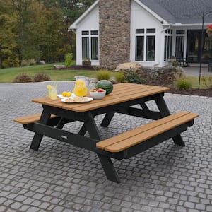 Highwood Hometown Weathered Acorn Rectangular Plastic Picnic Table
