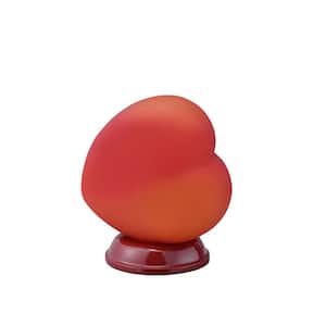 Charlie 8.4 in. Red Integrated LED No Design Interior Lighting Table Lamp for Living Room w/Red Glass Shade
