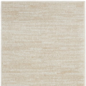 Charlie 2 X 7 ft. Ivory and Beige Solid Color Indoor/Outdoor Area Rug
