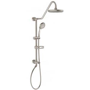6-spray 8 in. Dual Shower Head and Handheld Shower Head with Low Flow in Brushed Nickel