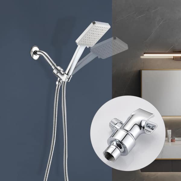 6-Spray Wall Mount Handheld Shower Head 1.8 GPM in Chrome