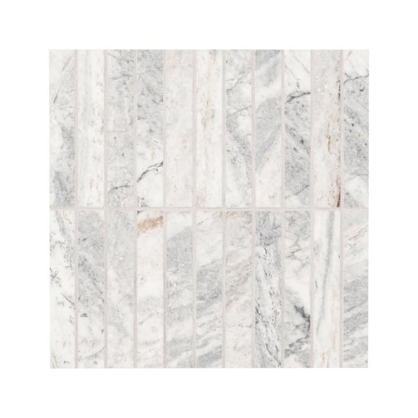 MSI Capri Blue Stacked 12 in. x 12 in. x 0.38 in. Honed Marble Mesh-Mounted Mosaic Floor and Wall Tile (1 sq. ft./Each)
