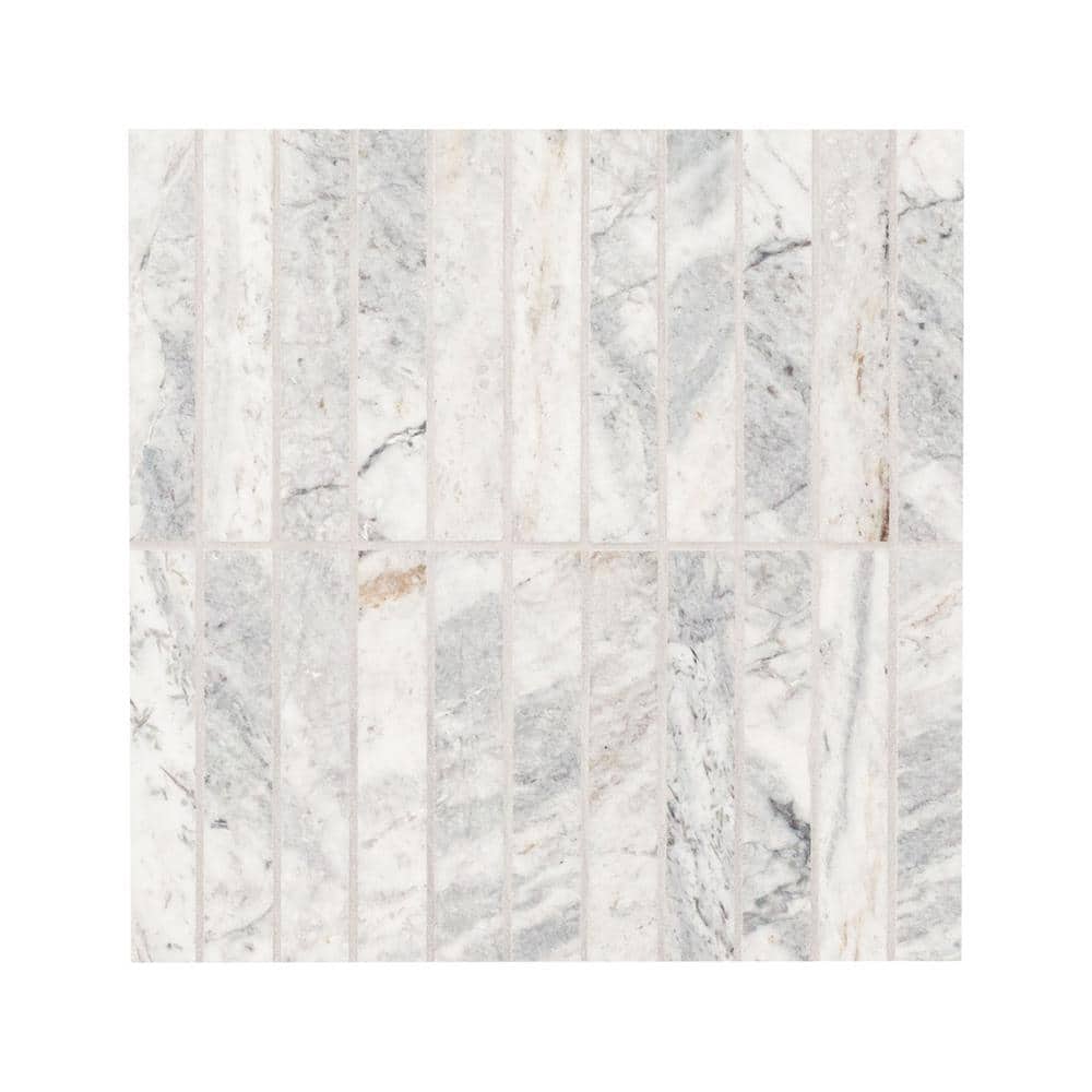 Capri Blue Stacked 12 in. x 12 in. x 0.38 in. Honed Marble Mesh-Mounted Mosaic Floor and Wall Tile (10 sq. ft./Case) price history on PriceWatchPro