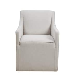 Elaine Grey Skirted Dining Armchair with Casters