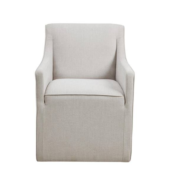 Reviews for Madison Park Elaine Grey Skirted Dining Armchair with Casters Pg 1 The Home Depot