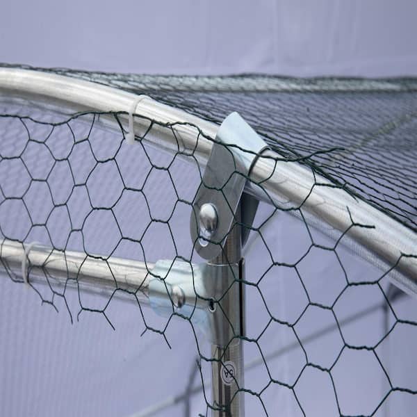 GOGEXX 12.5 ft.L x 9.2 ft. W x 6.5 ft.H Large Metal Chicken Coop Chicken House Steel Wire Fence Net Cage Poultry Cage Outdoors