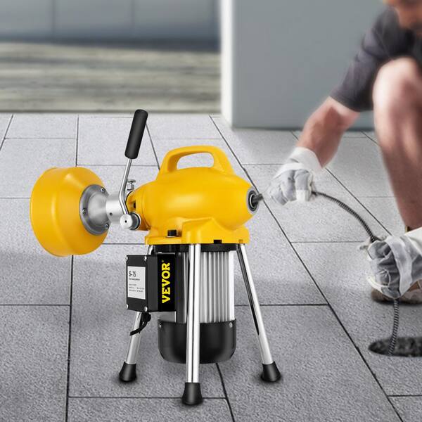 VEVOR 66 ft. x 2 3 in. Electric Drain Auger Best fit 3 4 in. 20 mm to 5 in. 125 mm Pipe 500 Watt Electric Drain Auger Portable HX 75BGPSTJ000001V1 0612 The Home Depot