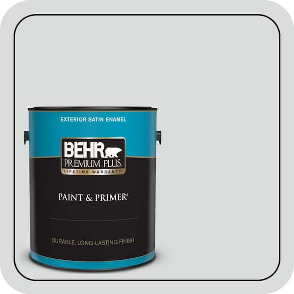 BEHR PREMIUM PLUS 1 gal. #PPU26-14 Drizzle Satin Enamel Exterior Paint & Primer