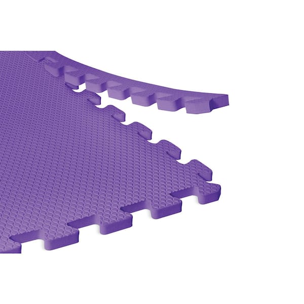 Purple 24 in. x 24 in. x 0.47 in. Foam Interlocking Floor Mat (6-Pack)