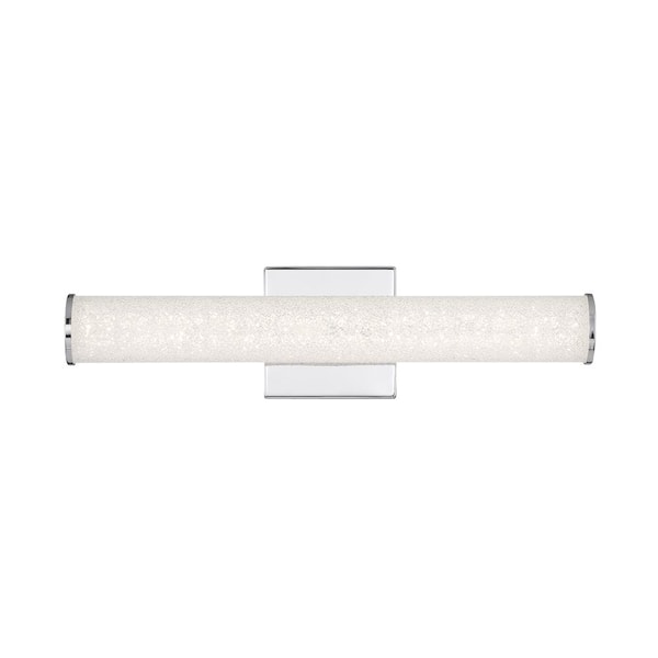 Minka Lavery Lavery 18.5 in. 1-Light Chrome LED Vanity Light Bar with Diamond Point Glass Shade