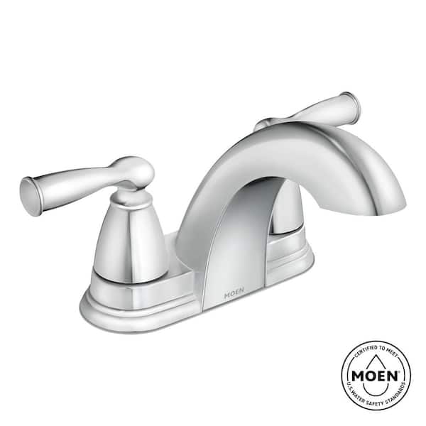 Banbury 4 in. Centerset Double Handle Low-Arc Bathroom Faucet in Chrome