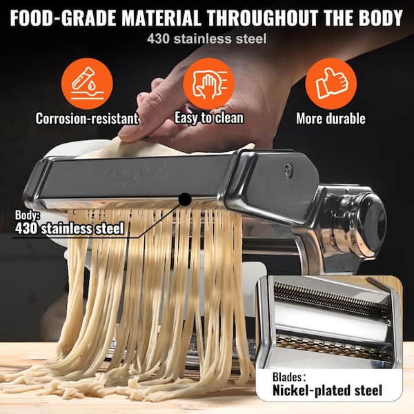Pasta Maker Machine, Roller Pasta Maker, 7 Adjustable Thickness Settings  Manual Noodles Maker with Removable Handle,Perfect for Homemade Pasta