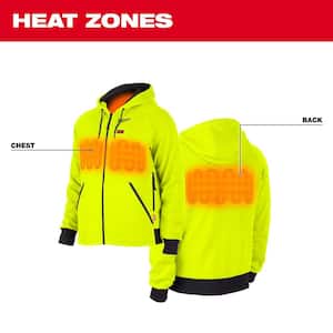 Men's Large M12 12-Volt Lithium-Ion Cordless High -Vis Heated Jacket Hoodie (Jacket and Battery Holder Only)