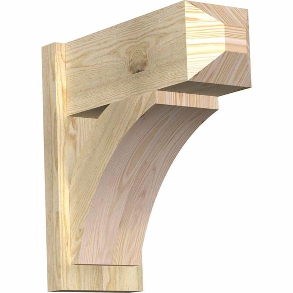 Ekena Millwork 8 in. x 20 in. x 20 in. Douglas Fir Thorton Craftsman Rough Sawn Outlooker