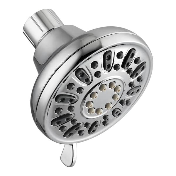 Glacier Bay 4-Spray Patterns with 1.8 GPM 3.5 in. Tub Wall Mount Single Fixed Shower Head in Chrome