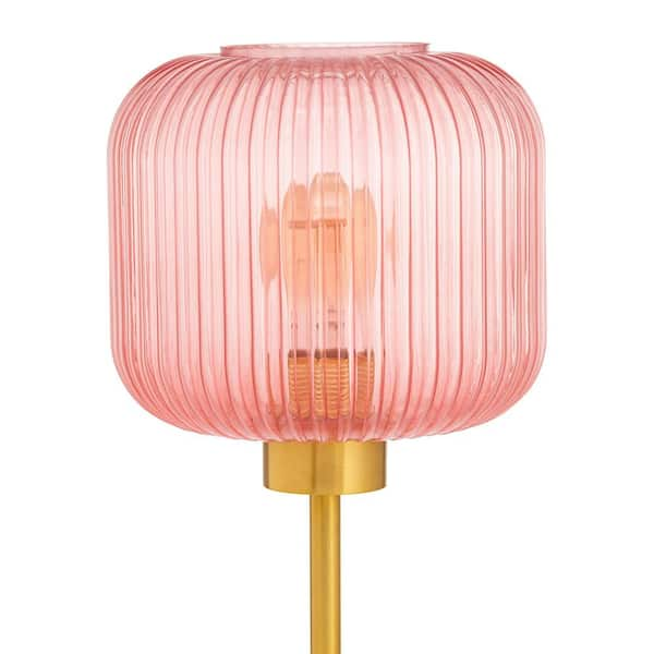 Pink glass deals lamp shade