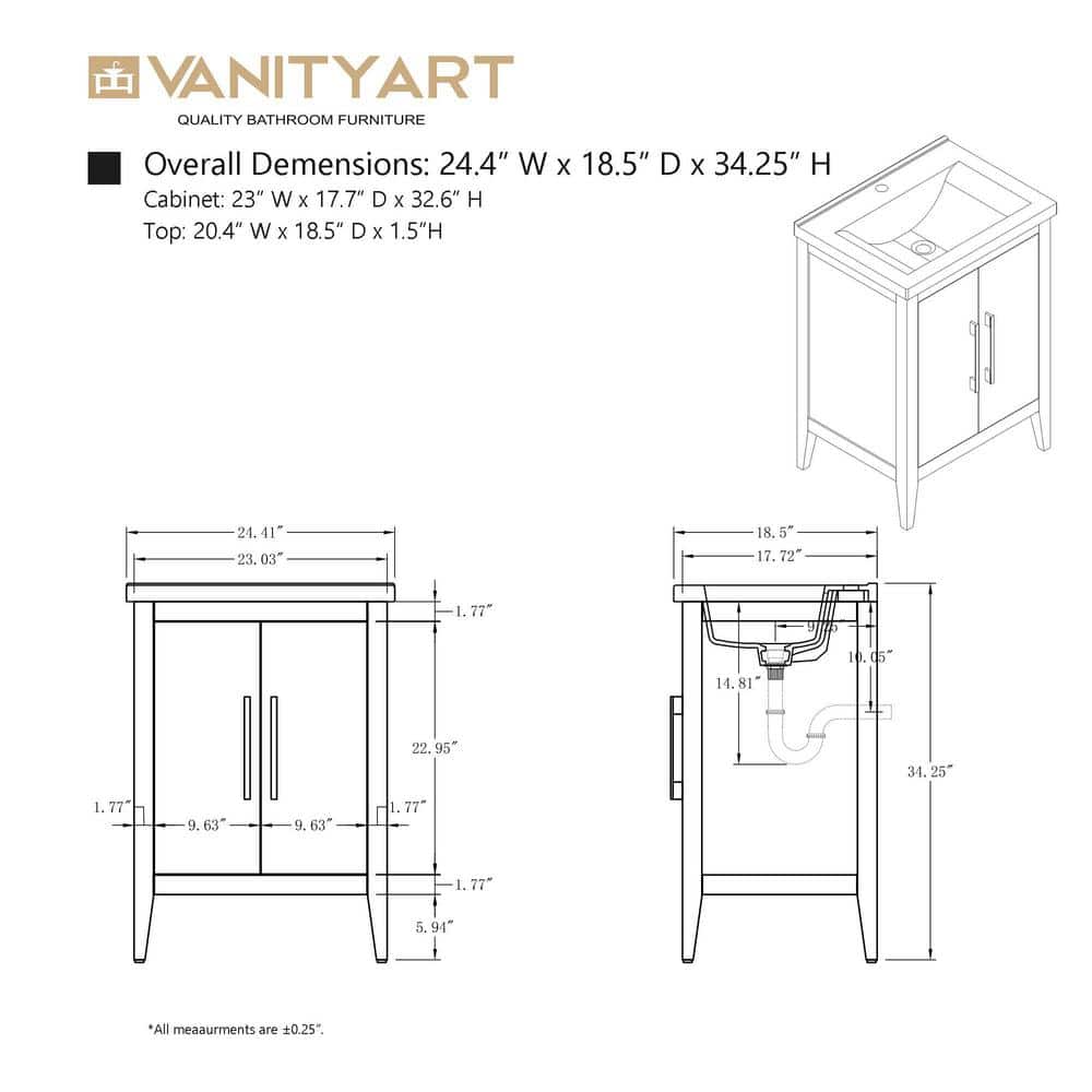 Driftwood Gray Poplar Wood Single Bathroom Vanity with White Ceramic Top