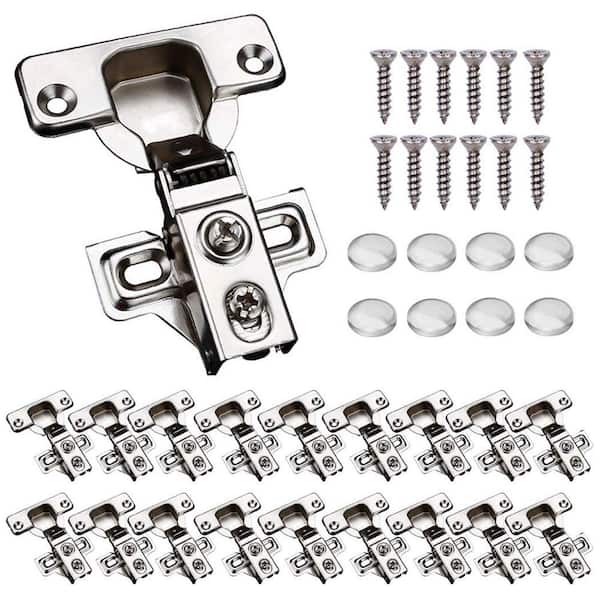 20-Pack Stainless Concealed Soft Close Cabinet Door Hinges with 100° Opening Angel for 1/2 in. Partial Overlay