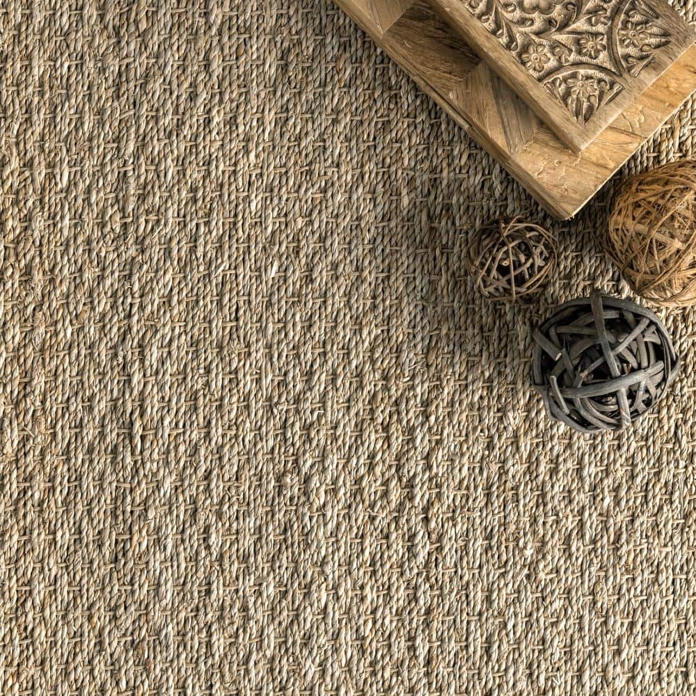 Elijah Black Stripe Seagrass 52'' x 24'' Easy Care Area Rug