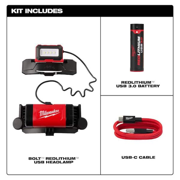 Milwaukee Tool Lampe frontale rechargeable BOLT 600 Lumens LED