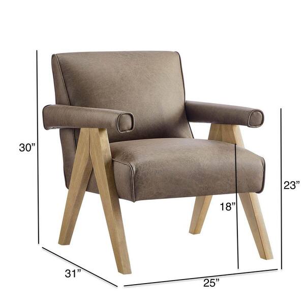 Quality Components Plus Navassa Espresso Faux Leather Arm Chair