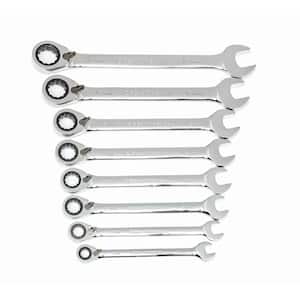 Metric 72-Tooth Reversible Combination Ratcheting Wrench Tool Set (8-Piece)
