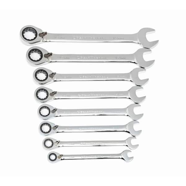 GEARWRENCH Metric 72-Tooth Reversible Combination Ratcheting Wrench Tool Set (8-Piece)
