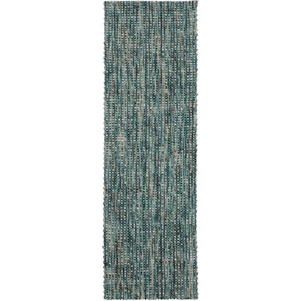 Addison Rugs Sierra 1 Turquoise 2 ft. 3 in. x 7 ft. 6 in. Tonal Solid Wool Indoor Runner