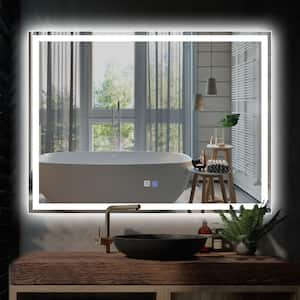 48 in. W x 36 in. H Rectangular Frameless LED Anti-Fog Dimmable Wall Mounted White Modern Style Bathroom Vanity Mirror