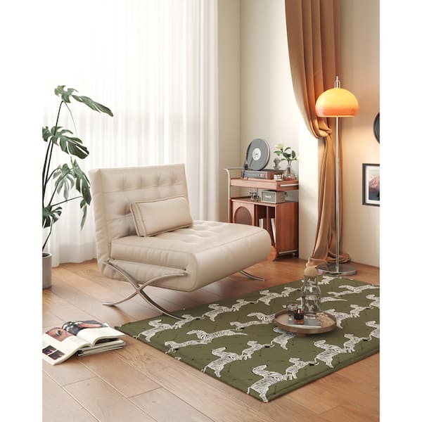 JASIWAY 29.92 in. Beige Velvet Twin Size Sofa Bed
