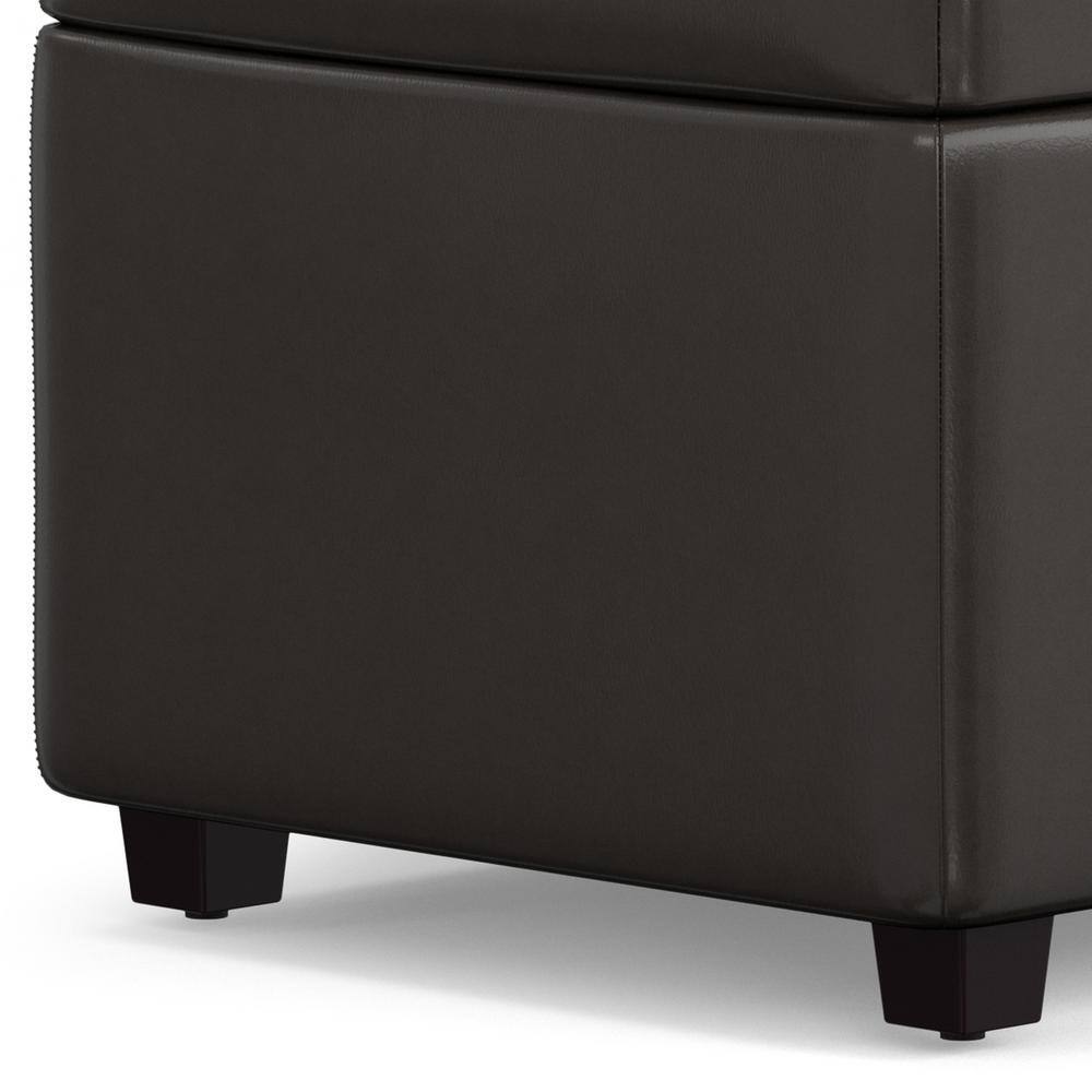 Tanners Brown Faux Leather Lift Top Storage Ottoman