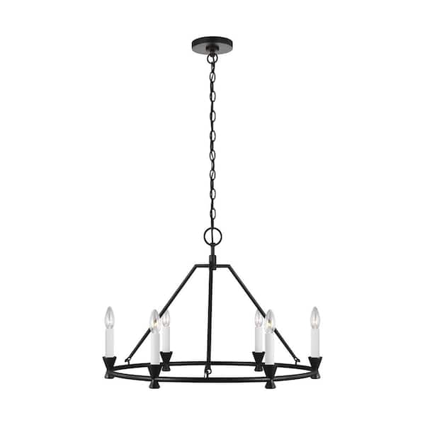 Generation Lighting Keystone Small 6-Light Aged Iron Chandelier