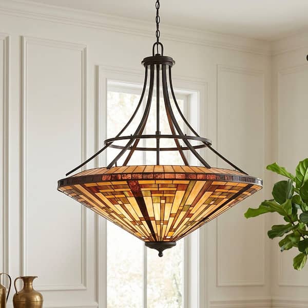 Quoizel Stephen 8-Light Vintage Bronze Bowl Pendant Light