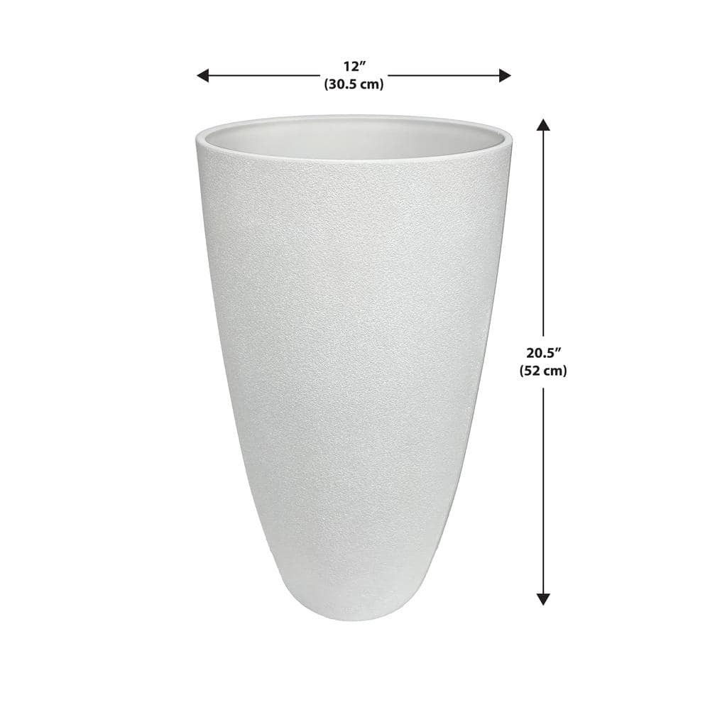 White 20.5" Weather-Resistant Round Outdoor Planter
