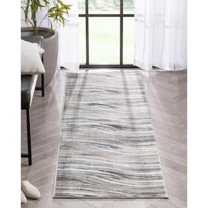 Verity Stella Grey 2 ft. 3 in. x 7 ft. 3 in. Modern Abstract Area Rug