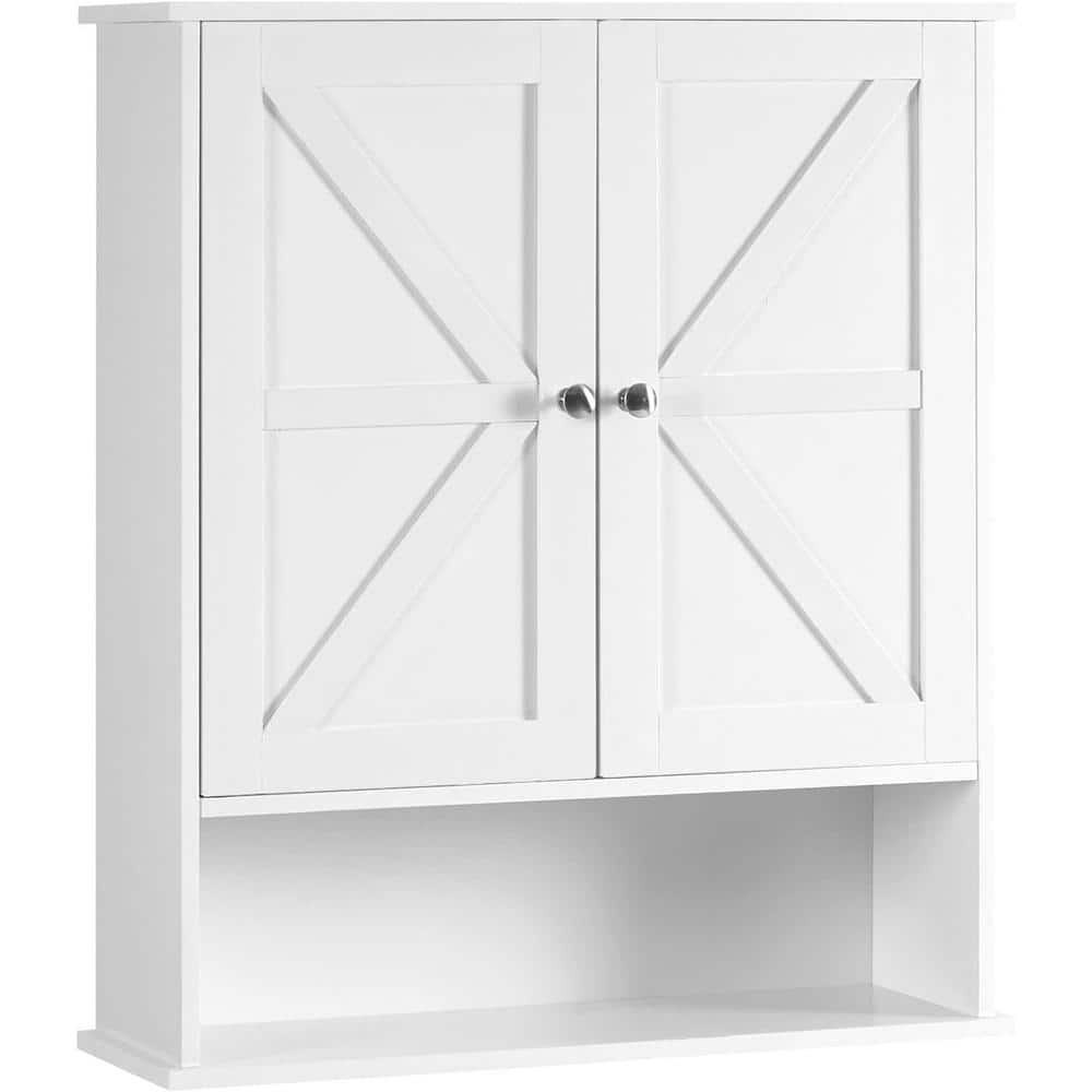 23.6 in. W x 7.9 in. D White Composite Decorative Wall Shelf, Medicine Cabi
