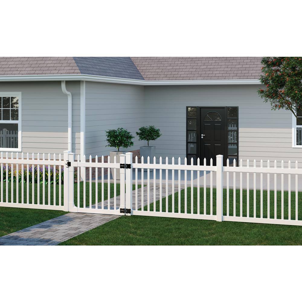 Buy 4 ft. x 4 ft. Nantucket Vinyl Picket Fence Gate with Stainless