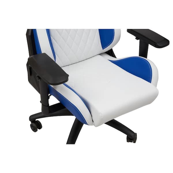 Furniture of America Luk Light Blue PU Leather Racing Gaming Chair