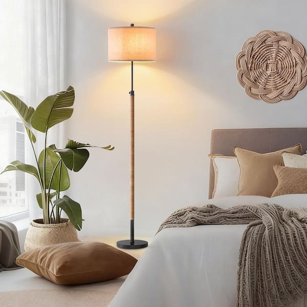 70 in. Black Vintage 1-Light Standard Living Room Bedroom Reading Standing up Floor Lamp Corner Tall Lights