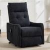 Black power lift recliner in an upright position.