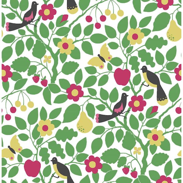 NuWallpaper Green Paradisus Peel and Stick Wallpaper Sample